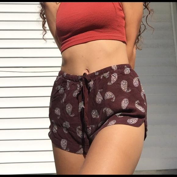 Maroon Paisley Dolphin Shorts - Picture 2 of 4